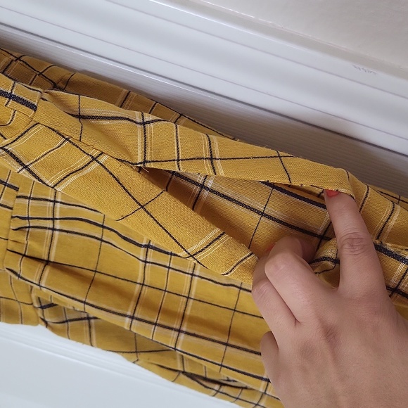 Yellow plaid button down dress - Picture 7 of 8